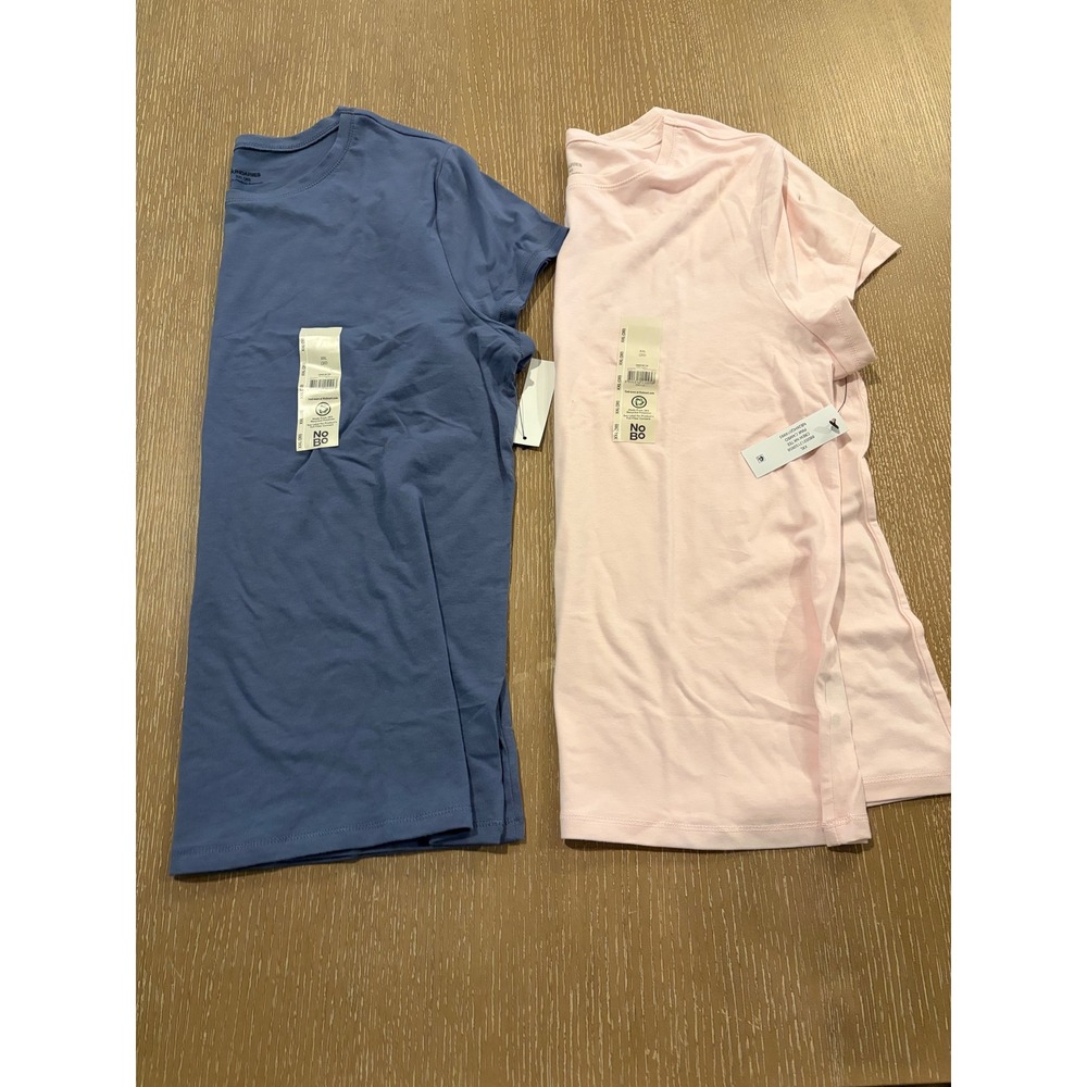 No Boundaries Women's XXL 20 T-Shirt Lot Blue Pink Short Sleeve NWT‎ 2 Pack